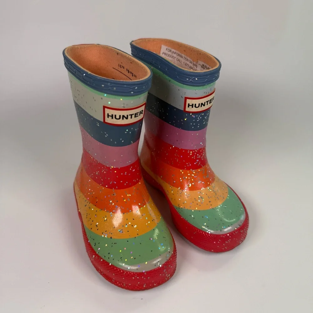 Hunter Kids Rainbow Glitter Rain Boots - Picture 13 of 13